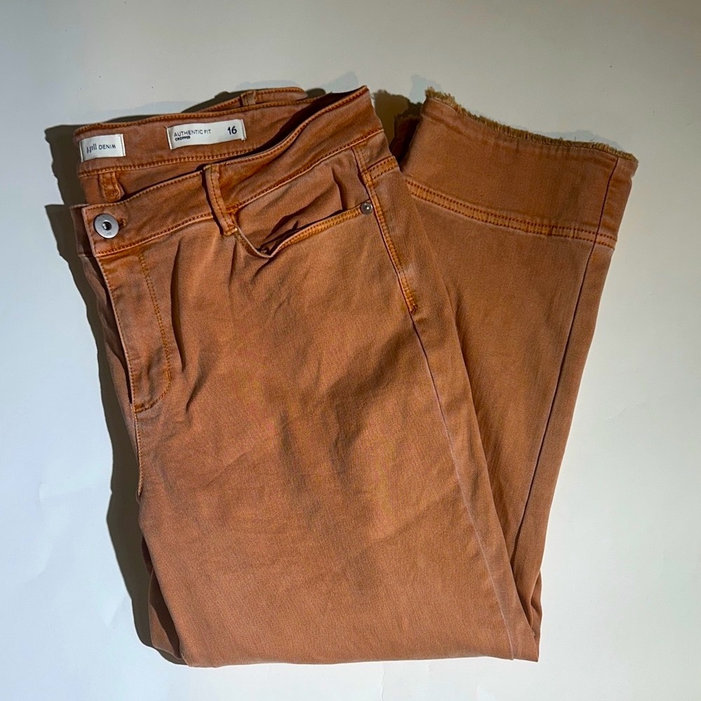 JJill Womens Tan Cropped Demin